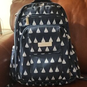Stylish Navy Diaperbag Backpack with Sailboat Design